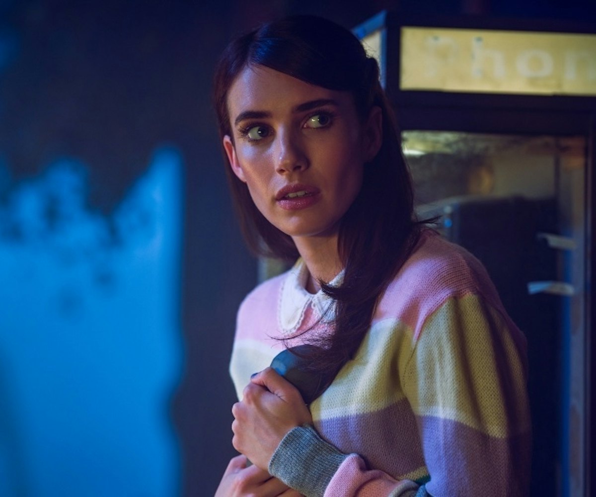 Emma Roberts in 'American Horror Story: 1984' looking into the distance