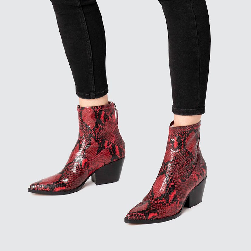  Red Snake ankle boots