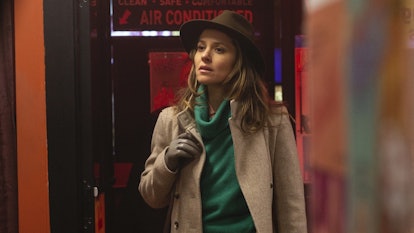 Abby played by Mragarita Levieva in a scene of The Deuce in a shop