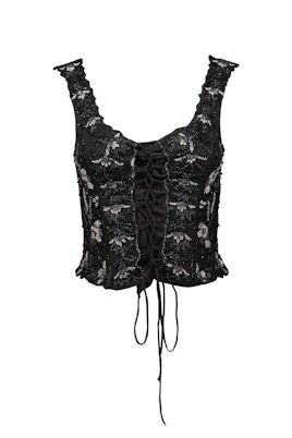 Nasty Gal, Cara Delevingne black Hung Up Lace-Up Top