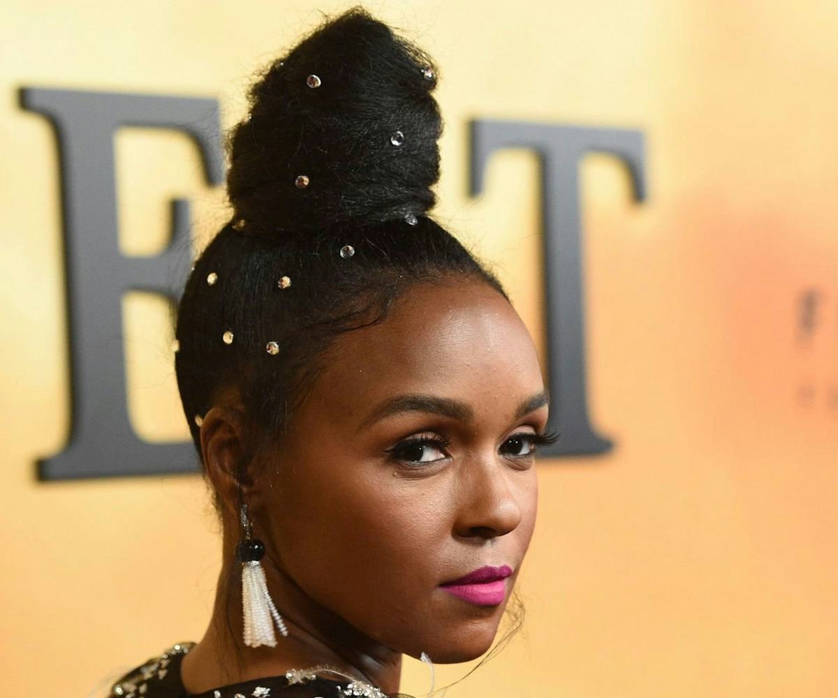 Janelle Monáe and her bedazzled bun hairstyle