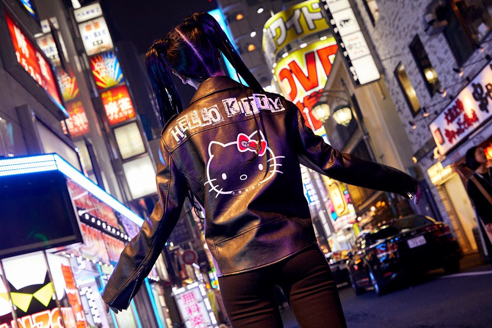 Dolls Kill x Hello Kitty　コート Dolls Kill Hello Kitty Cat Ear Hood Raincoat - Black Vinyl