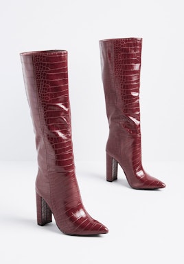 Modcloth, Vogue Victory high-heel Boot in maroon