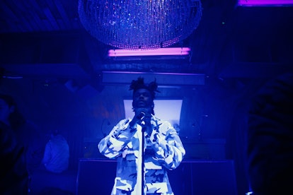 The Weeknd performing at a club in "Uncut Gems"