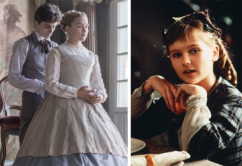 Florence Pugh in 'Little Women' (2019) and Kristen Dunst in 'Little Women' (1994)