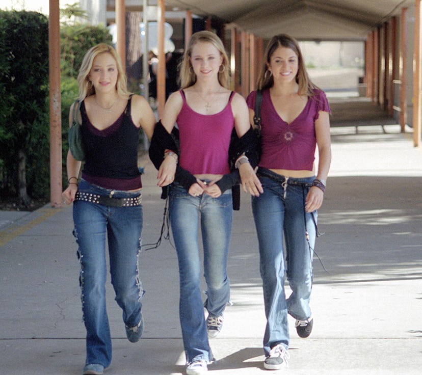 Cast from movie 'Thirteen' wearing blue jeans