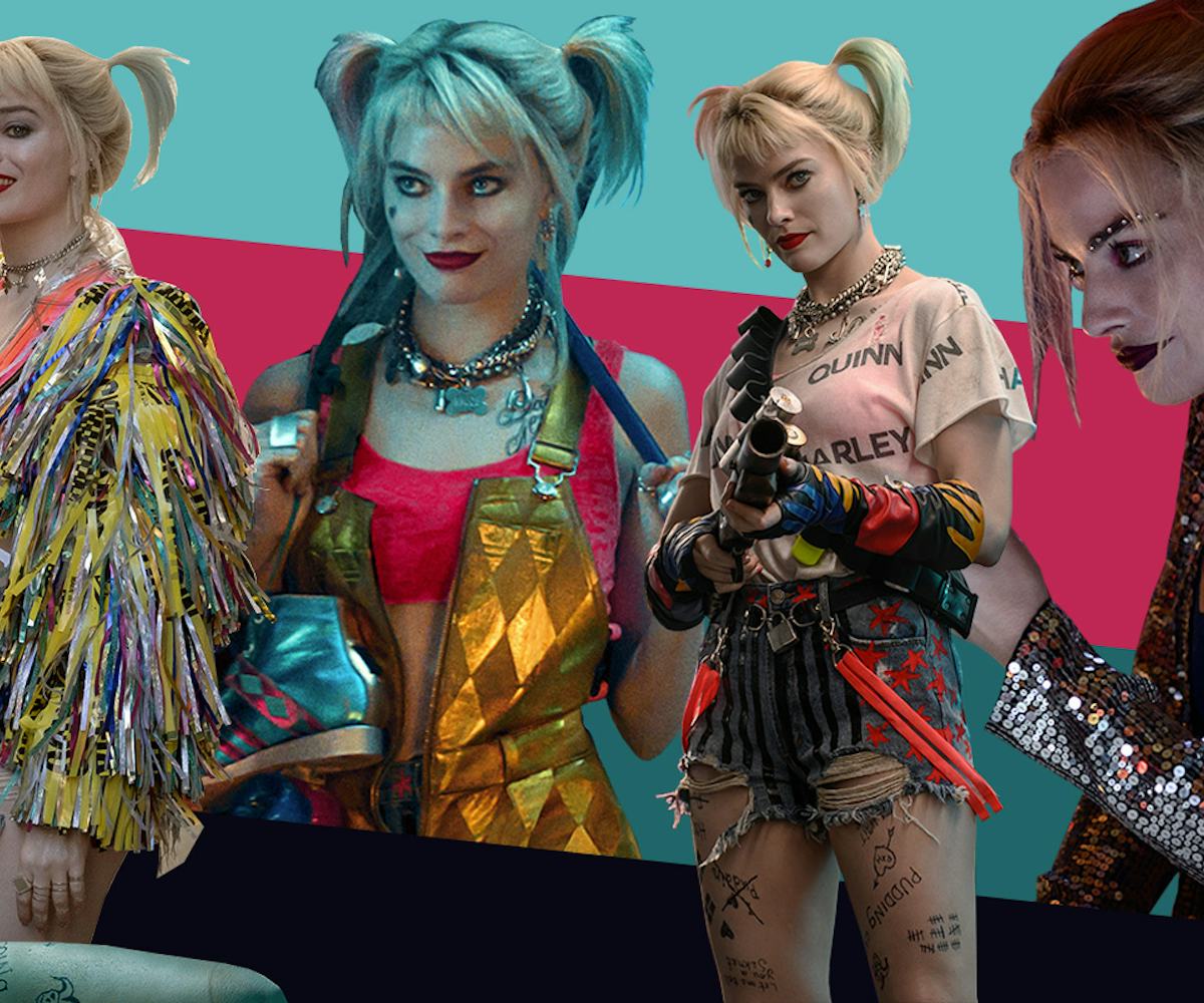 Margot Robbie as Harley Quinn in the outfits for the "Birds of Prey" movie