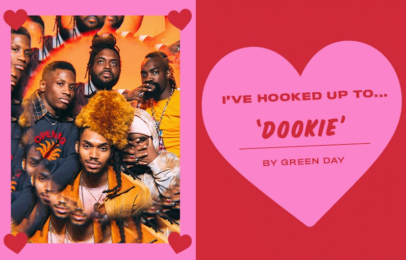 Collage of Elijah Rawk and an "I'VE HOOKED UP TO... 'DOOKIE'" text sign