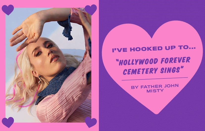Collage of RALPH and an "I'VE HOOKED UP TO... "HOLLYWOOD FOREVER CEMETERY SINGS"" text sign