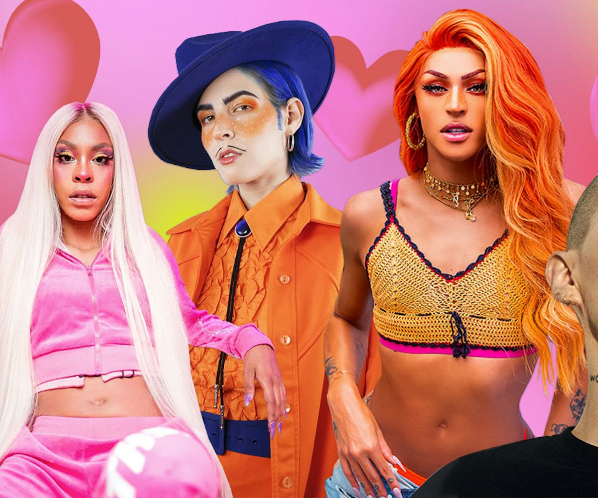 A collage of Rico Nasty, Pabllo Vittar, Bishop Briggs, and Dorian Electra