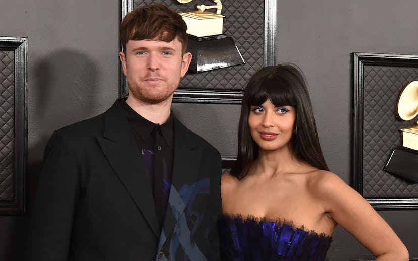 James Blake and Jameela Jamil attend the 62nd Annual Grammy Awards at Staples Center on January 26, ...