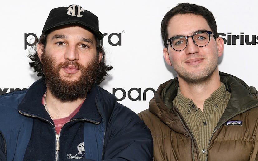 Josh Safdie (L) and Benny Safdie visit SiriusXM Studios on January 06, 2020 in New York City