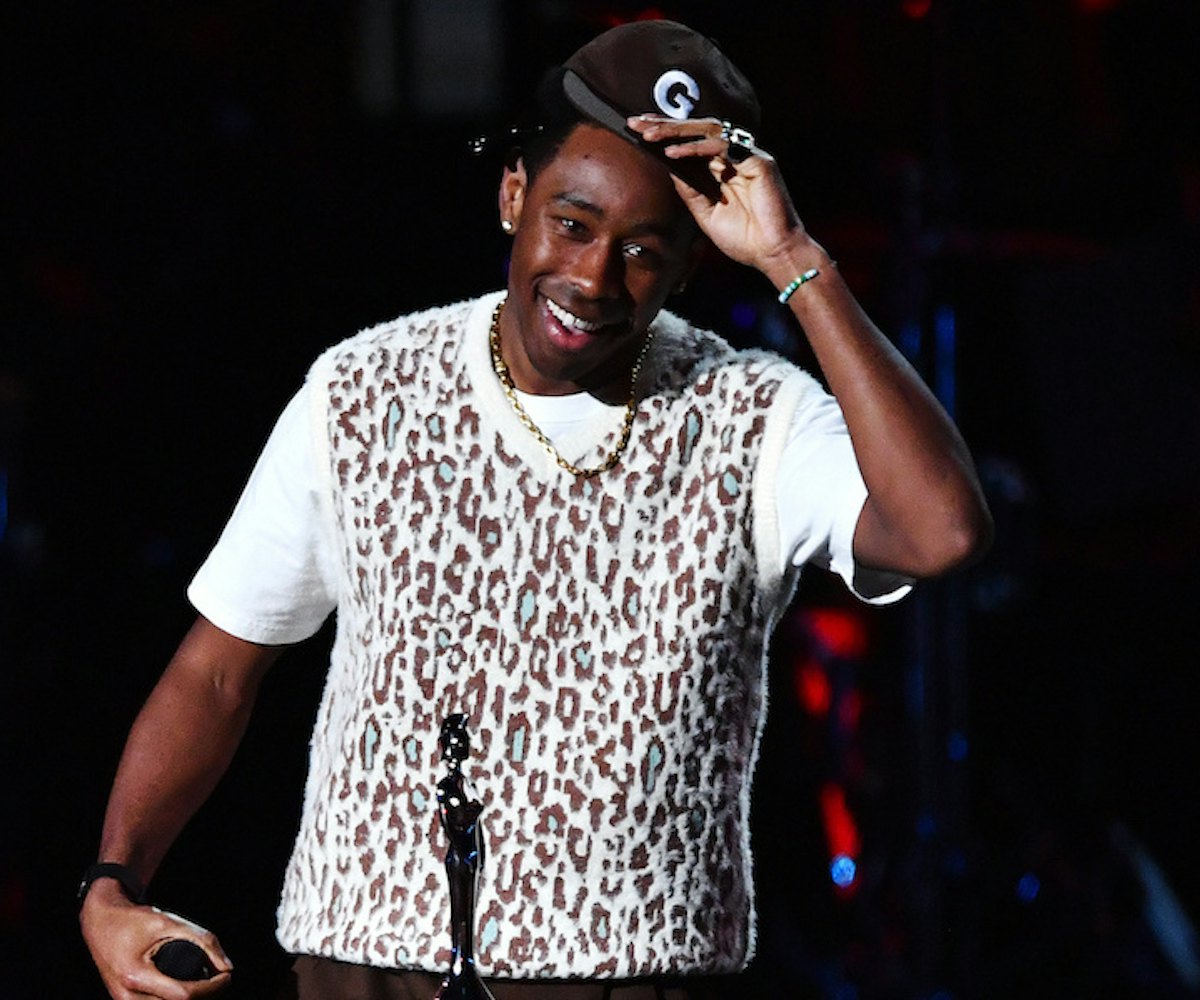 Tyler, The Creator accepts the International Male Solo Artist award during The BRIT Awards 2020 at T...