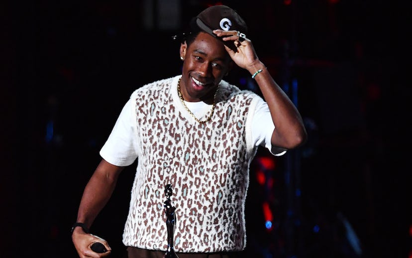 Tyler, The Creator accepts the International Male Solo Artist award during The BRIT Awards 2020 at T...