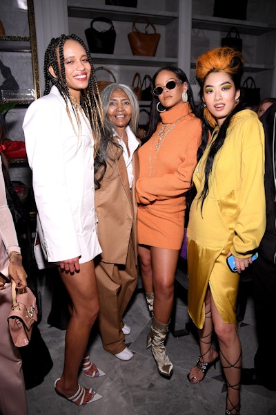 Khi-Lo, Joani Johnson, Rihanna, and Rina Sawayama at the Fenty x Bergdorf Goodman launch party durin...