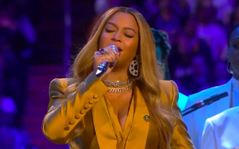 Beyonce performing at Kobe Bryant's memorial