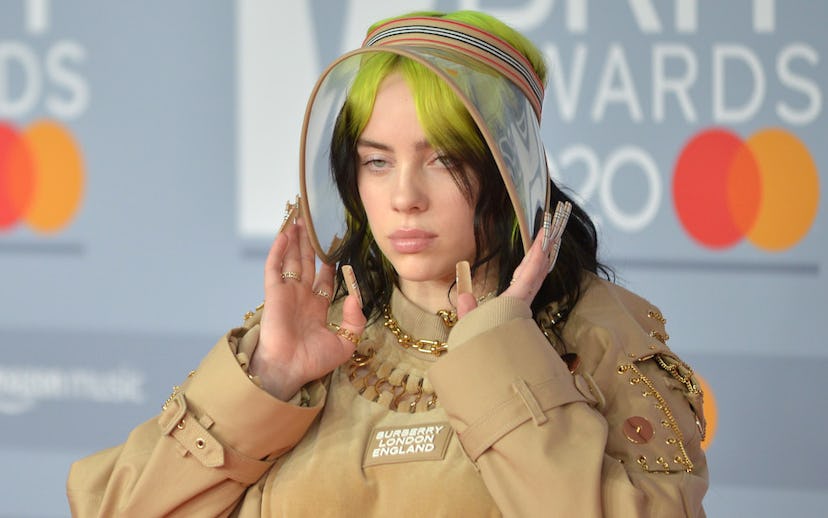 Billie Eilish attends The BRIT Awards 2020 at The O2 Arena on February 18, 2020 in London, England. 