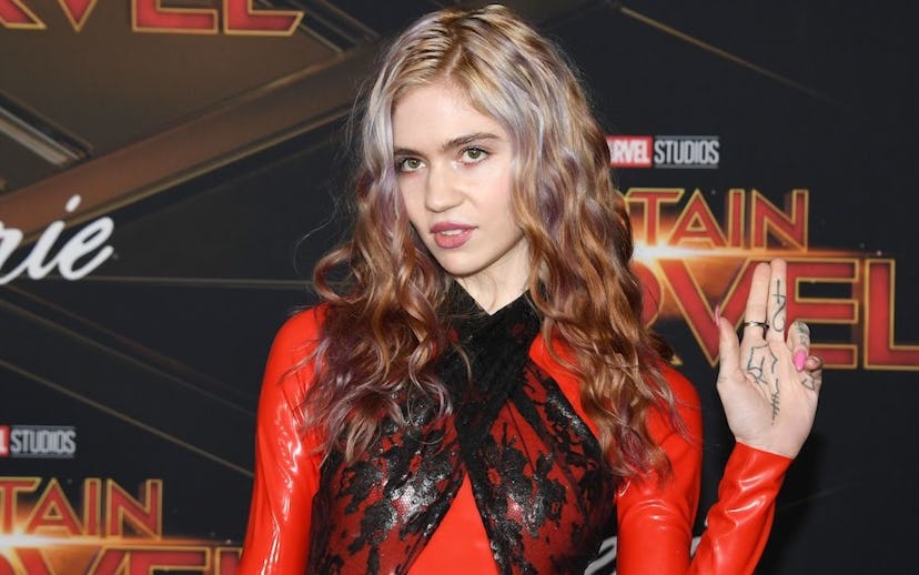 Canadian singer-songwriter Grimes (Claire Elise Boucher) attends the world premiere of "Captain Marv...