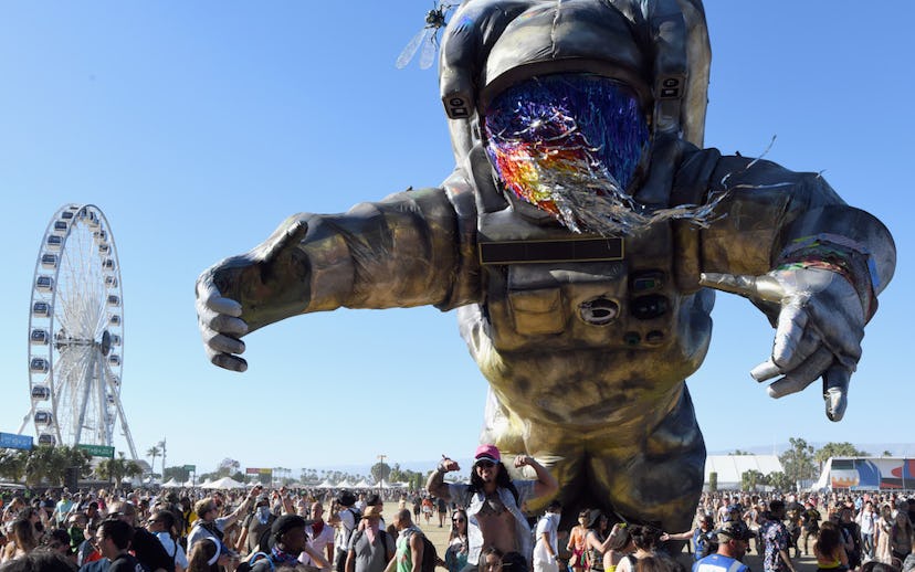Overview Effect is seen during the 2019 Coachella Valley Music And Arts Festival on April 21, 2019 i...