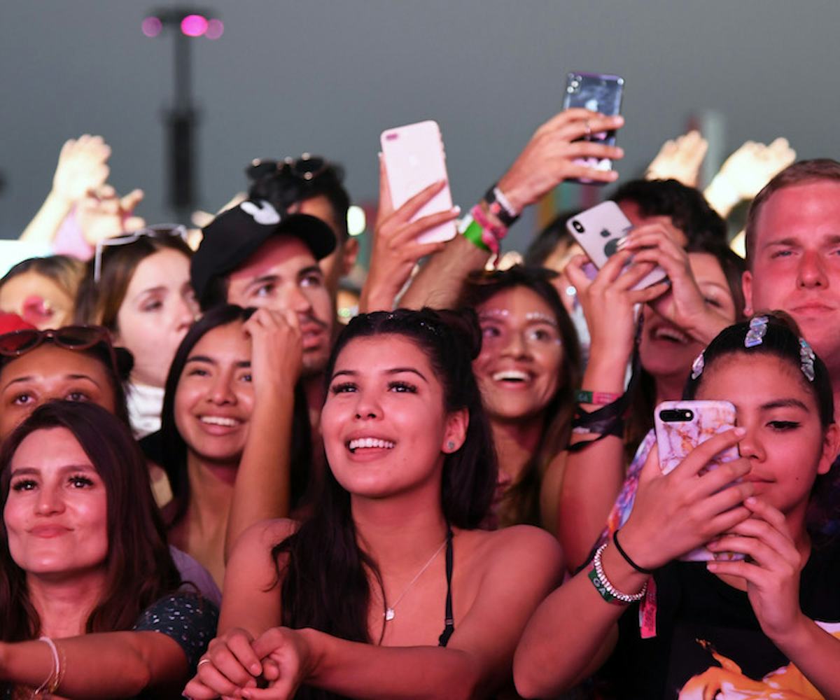 Festivalgoers watch Zedd perform at Coachella Stage during the 2019 Coachella Valley Music And Arts ...