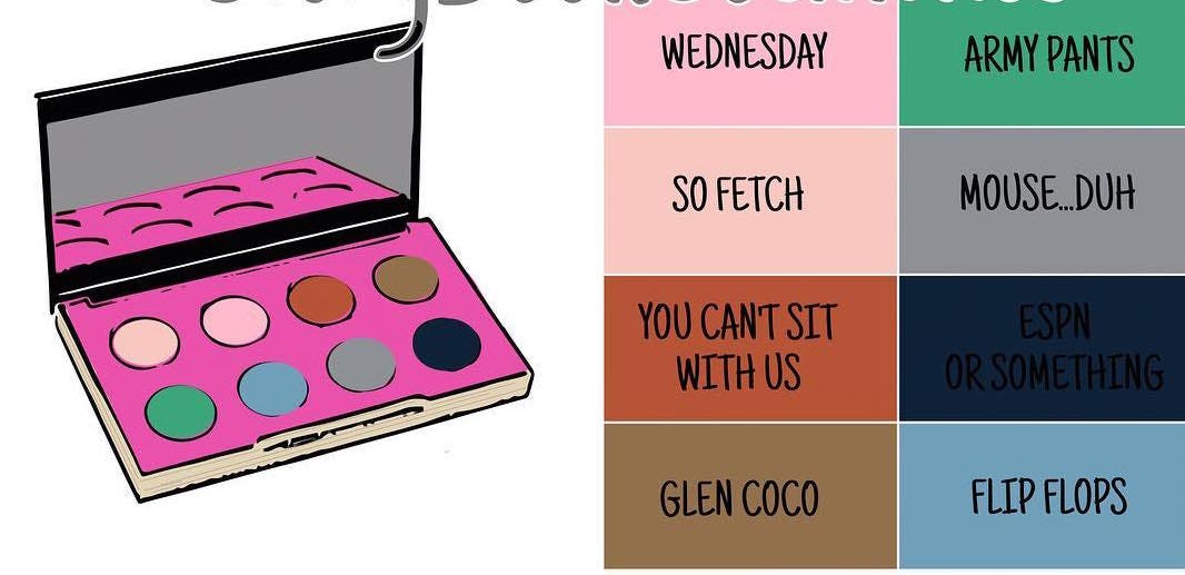 mean girls stiry book palette