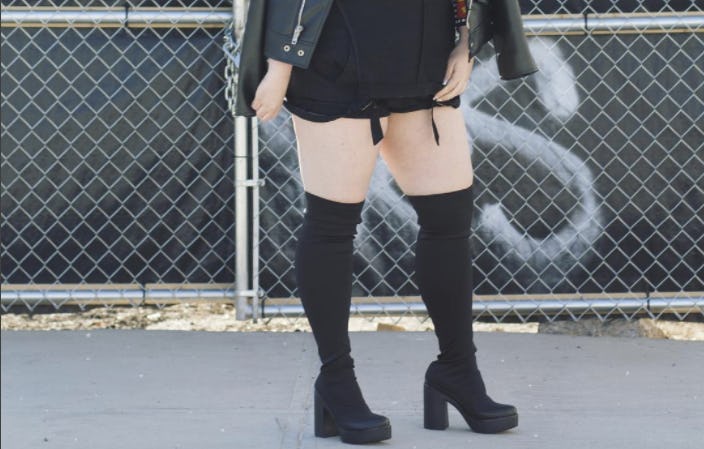 thigh high boots plus size black