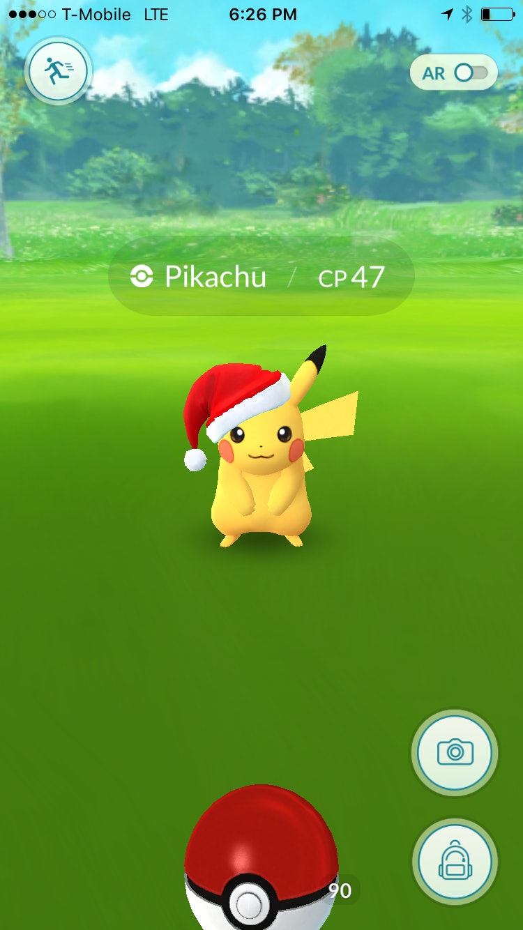 pokemon go holiday pikachu