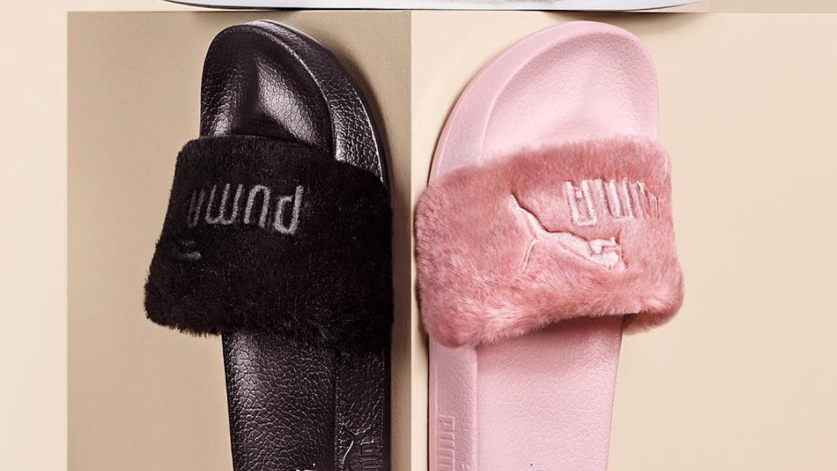 Rihanna puma slides fur discount