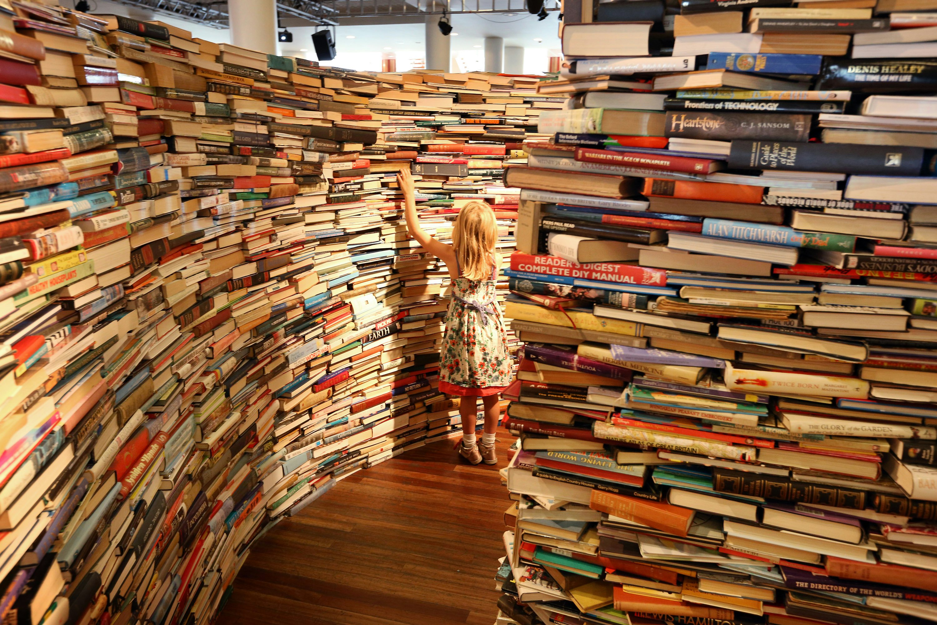Отыщите место со множеством книг. Много книг. Куча книг. Книжные завалы. Беспорядок в библиотеке.