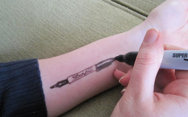 permanent marker tattoo