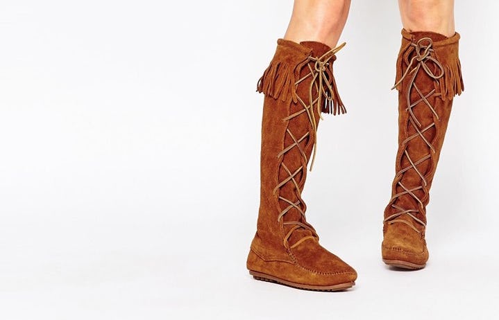 Over the clearance knee moccasin boots