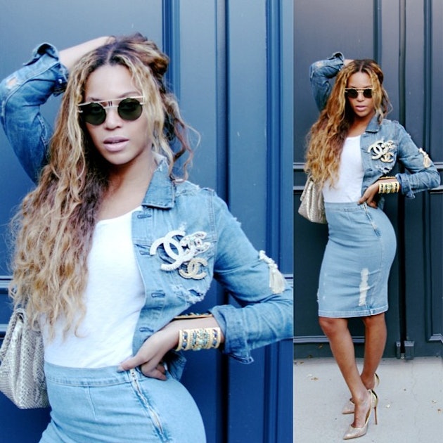 Beyoncé's Crystal Denim Blazer & Jeans Took The Canadian Tux To The Next  Level