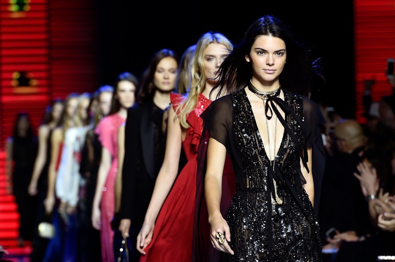 Kendall Jenner Walks Elie Saab In The Black Lace Jumpsuit Of Your ...