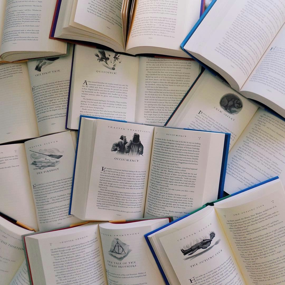 A pile of opened childhood books