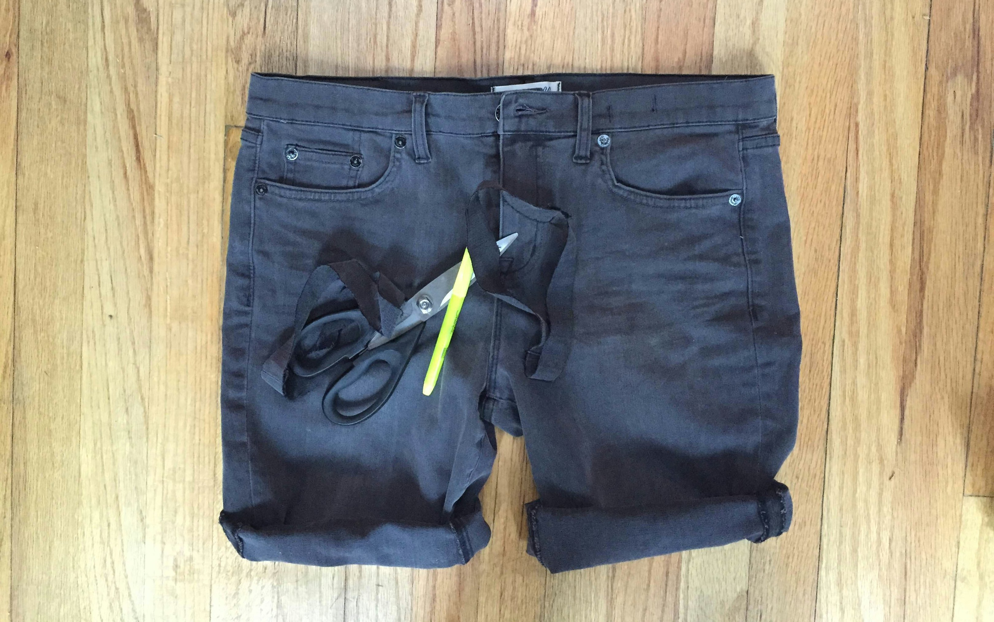 cutting levis into shorts