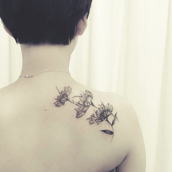 korean flower tattoo