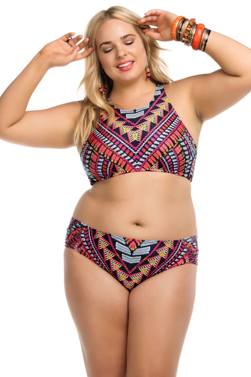 Swimsuits For All Women's Plus Size Cropped Racerback Tankini Top