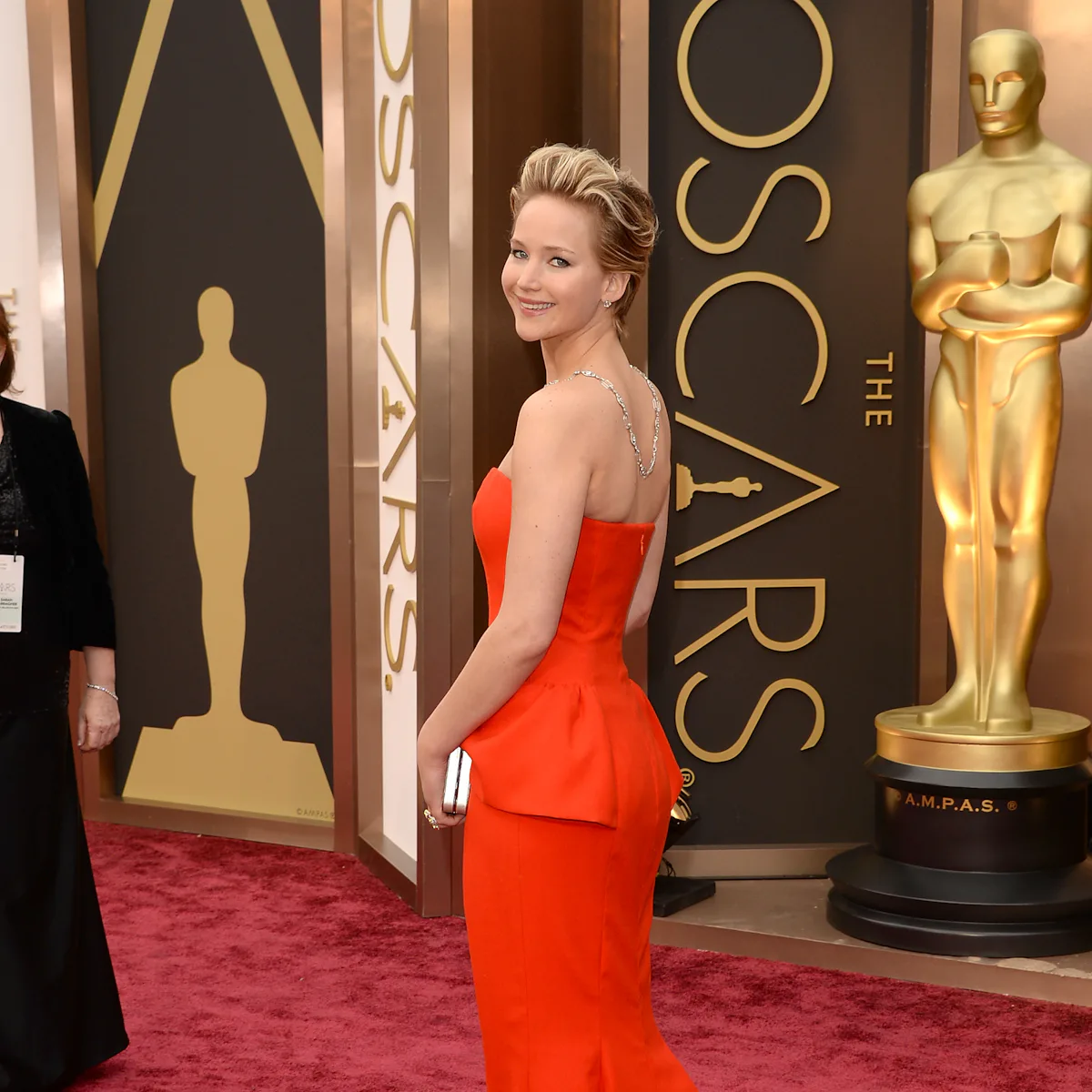 jennifer lawrence red oscar dress Let's all take a look at Jennifer Lawrence's Oscars transformation