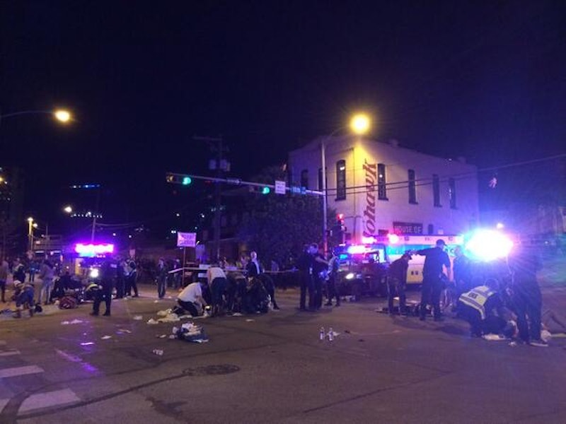 The scene outside the Mohawk after the car crashed into the SXSW crowd