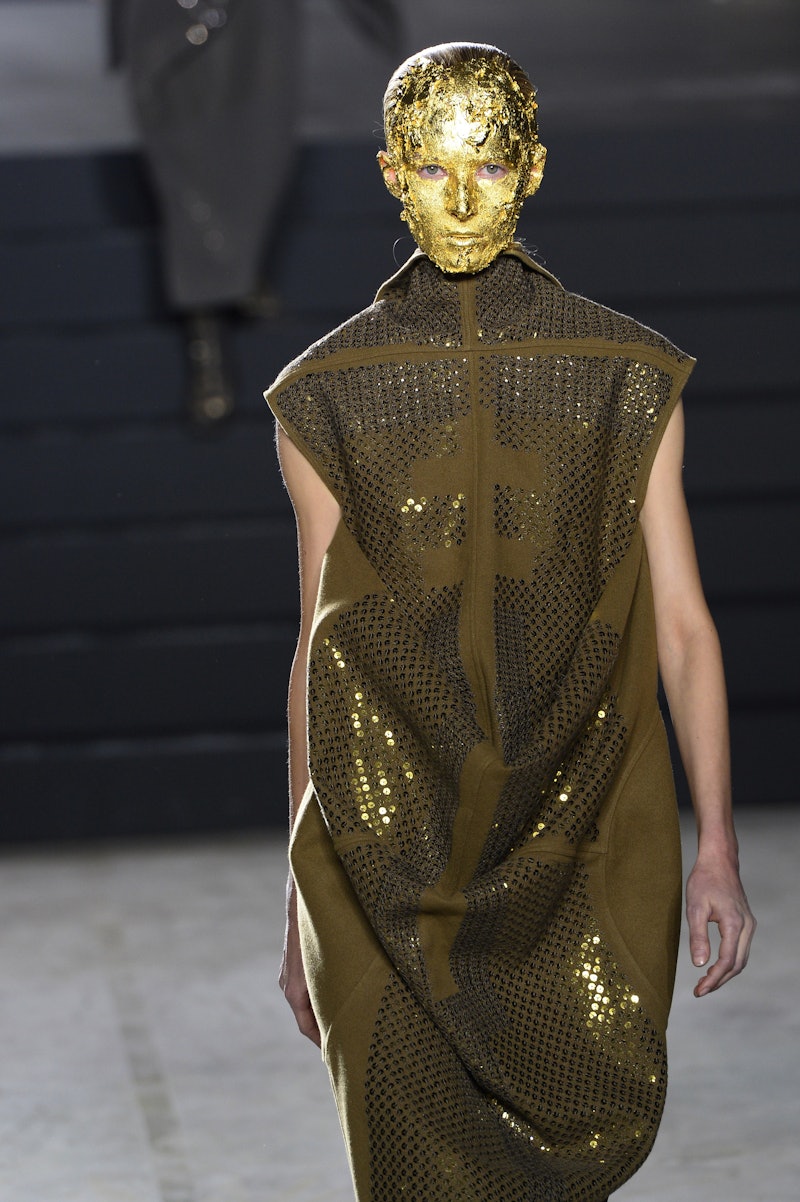 Gold Leaf Masks At Rick Owens Are Cool, But They Probably Won't Be The ...