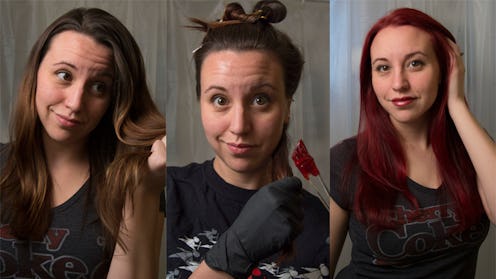 Tips on how to dye your brown hair red without bleach.
