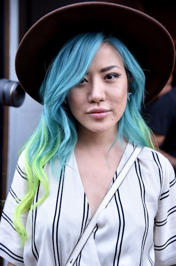 6. Celebrities Rocking Green and Blue Hair Tips - wide 4