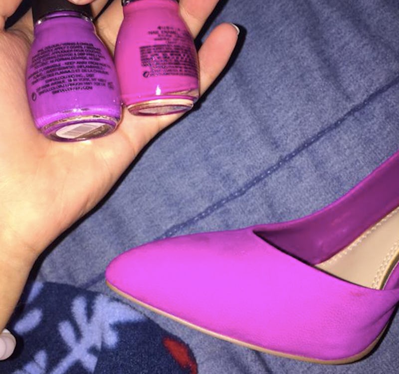 Pink shoe 2025 colour test