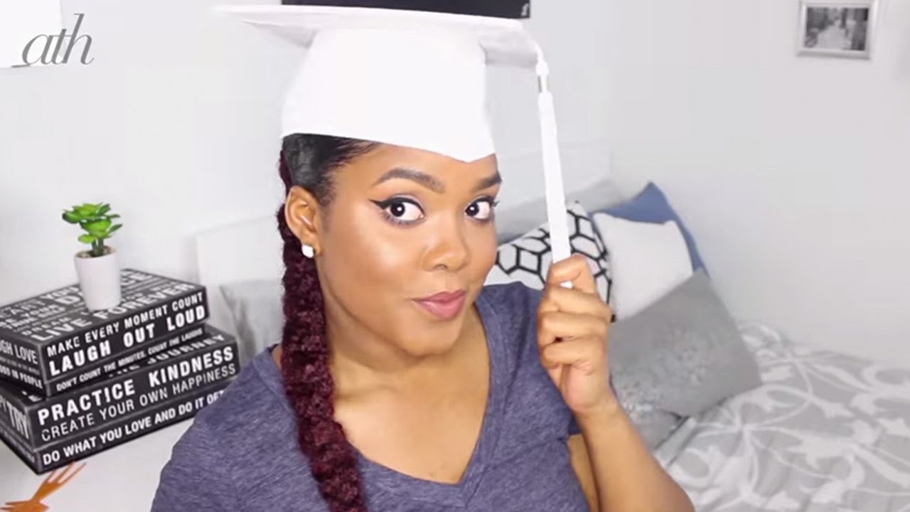 How to Wear a Graduation Cap With Natural Hair  Graduation Cap Hack for  Afro Hair