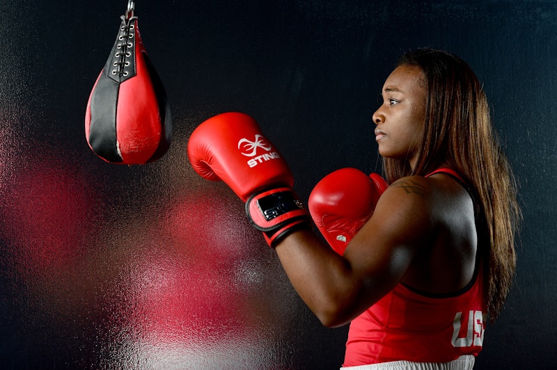 Beautiful young woman Boxing Stock Photo by ©robeo123 98040382