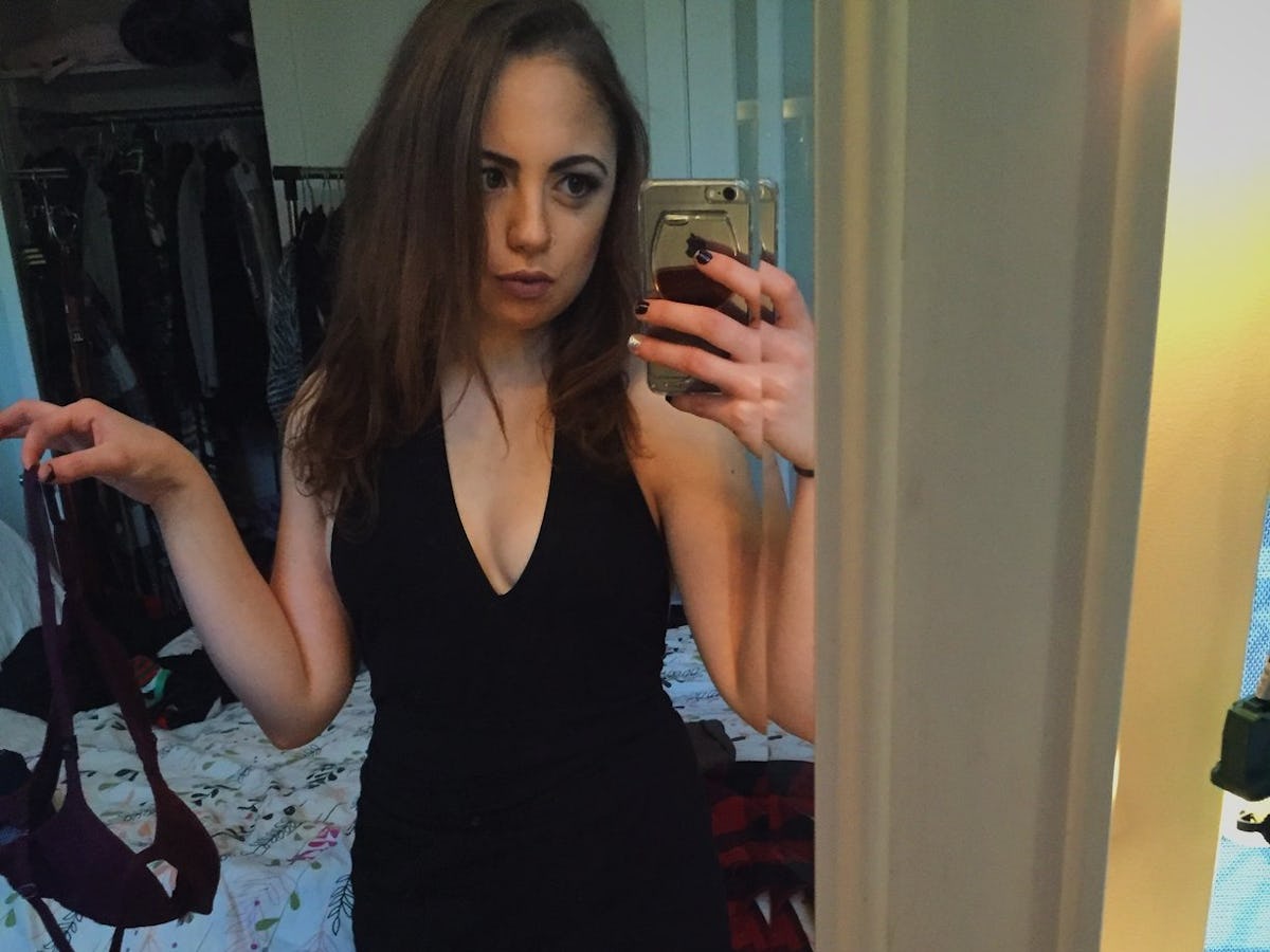 small tits selfie I Went Braless On A Date & Here's What Happened