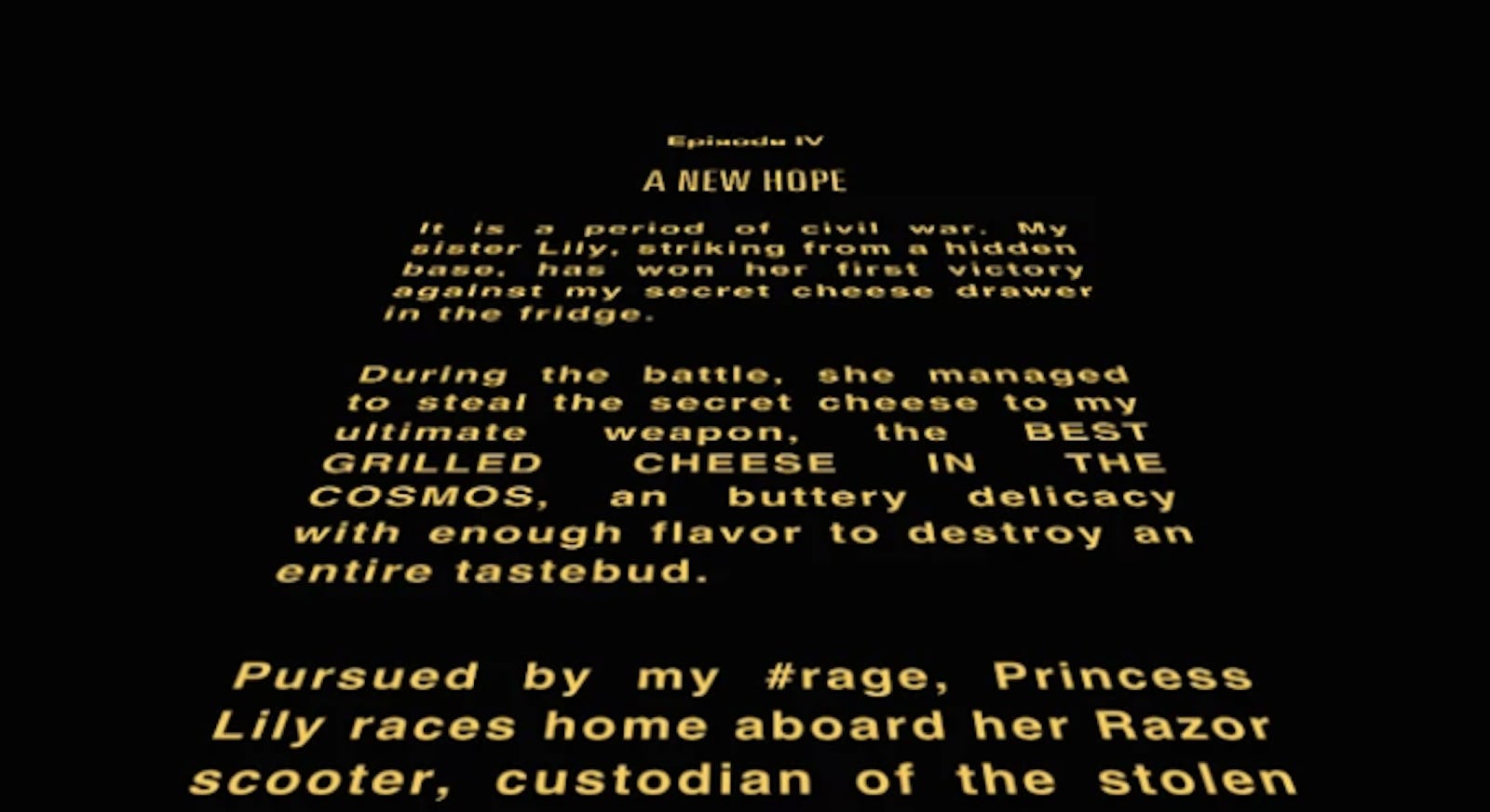 How To Make 'Star Wars' Opening Credits With Your Own Words On Them
