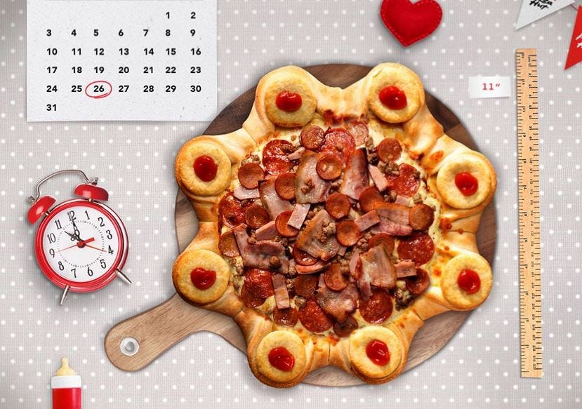 Pizza Hut Australia's Meat Pie Crust Pizza With Four'N Twenty Is