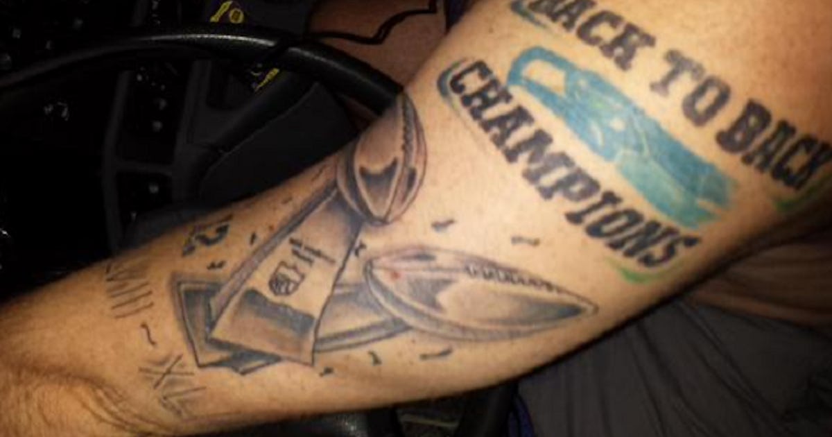 Seahawks Fan Uses Sandpaper To Remove A Tattoo Boasting "Back To Back