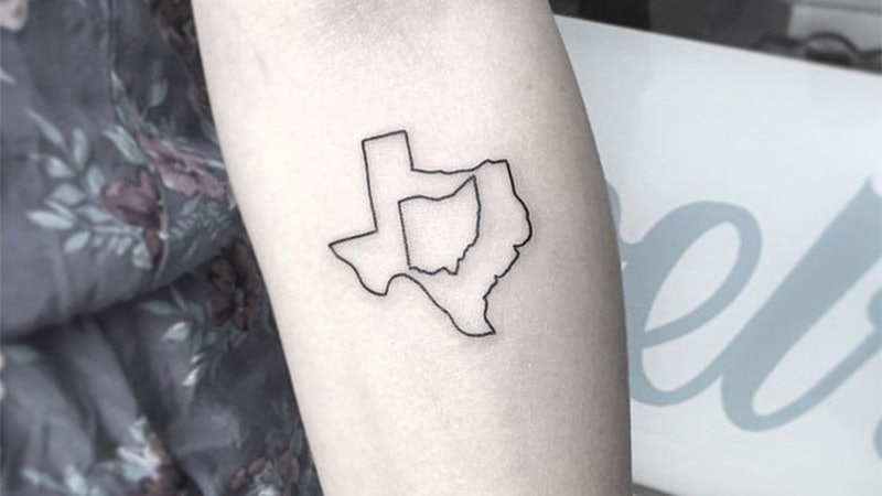 Texas Map Temporary Tattoo  Set of 3  Little Tattoos
